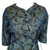 Vintage 50s Brocade Dress Blue Roses Pattern