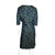 Vintage 50s Brocade Dress Blue Roses Pattern