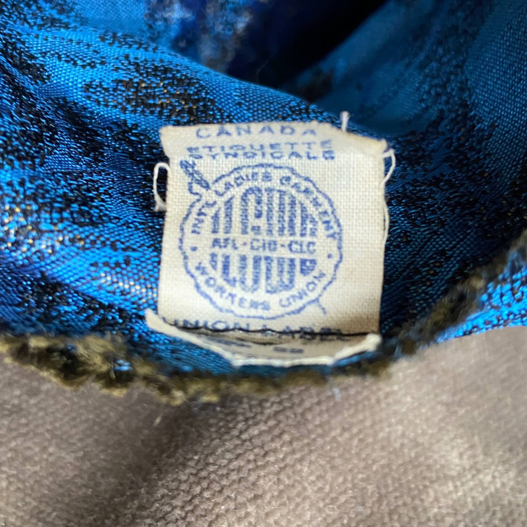 Vintage 50s Brocade Dress Blue Roses Pattern