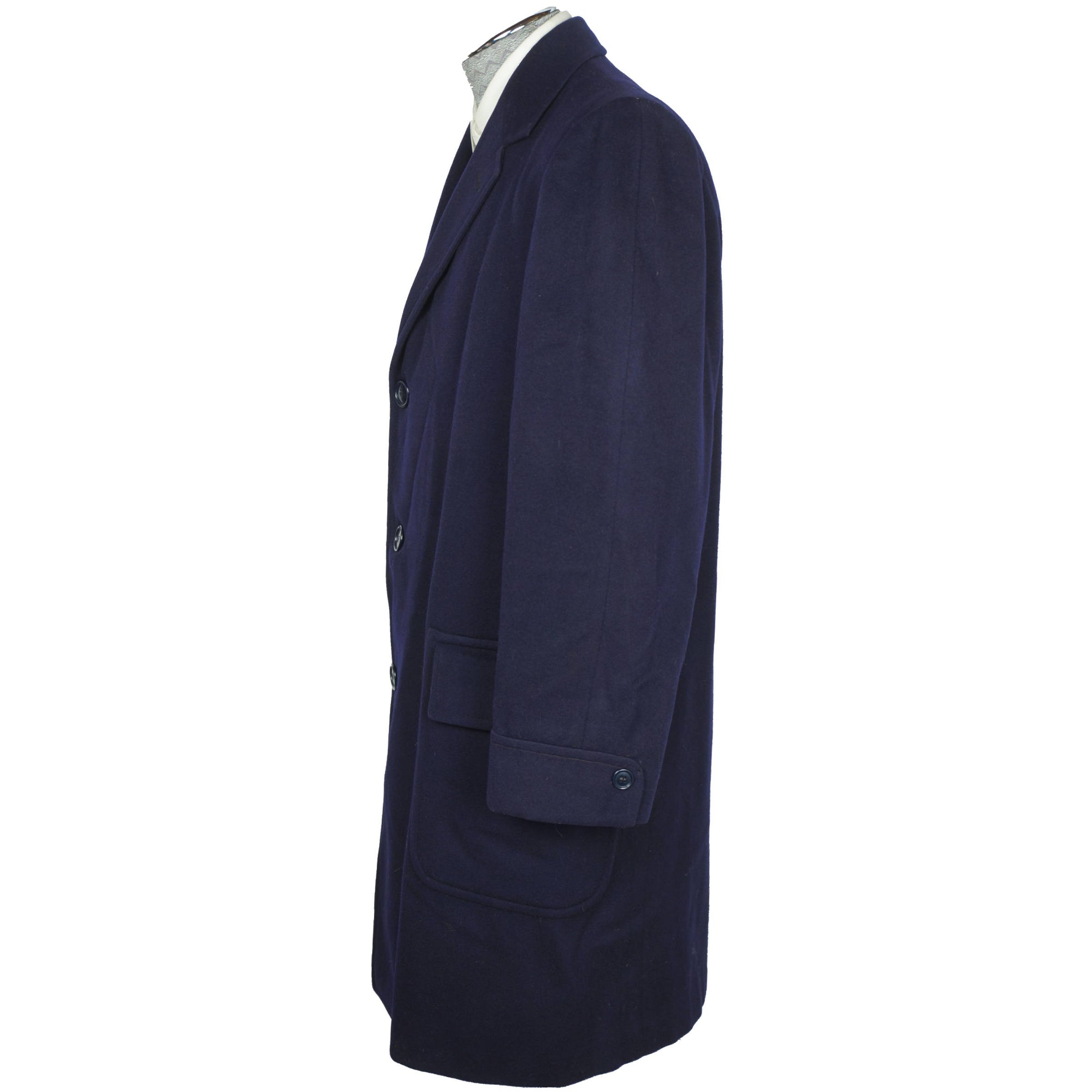 Vintage 50s Mens Overcoat Cashmere & Wool Coat Size M Short - Poppy's Vintage Clothing