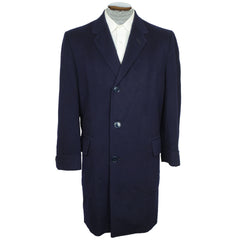 Vintage 50s Mens Overcoat Cashmere & Wool Coat Size M Short - Poppy's Vintage Clothing