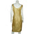 Vintage 50s Bombshell Wiggle Dress in Metallic Gold Lame M L - Poppy's Vintage Clothing