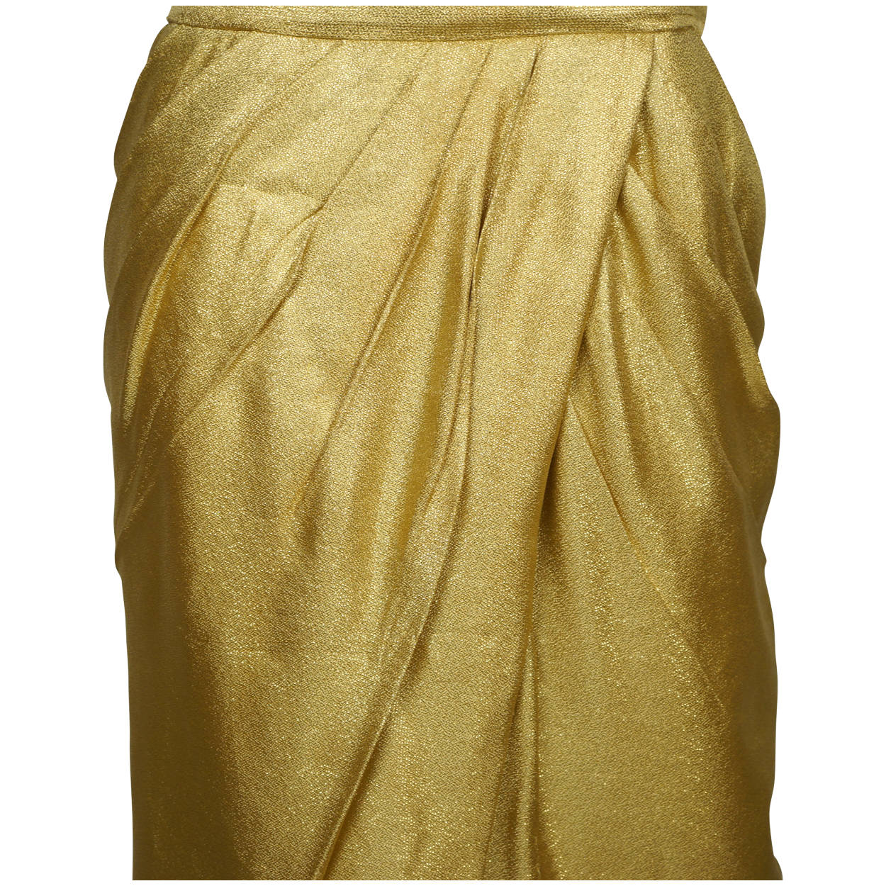 Vintage 50s Bombshell Wiggle Dress in Metallic Gold Lame M L - Poppy's Vintage Clothing