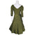 Vintage 1950s Taffeta Dress w Crinoline Skirt Green Cloque S