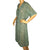 Vintage 1950s Dress Green &amp; Grey Rayon Abstract Geometric Print Size XL - Poppy's Vintage Clothing