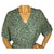 Vintage 1950s Dress Green &amp; Grey Rayon Abstract Geometric Print Size XL - Poppy's Vintage Clothing