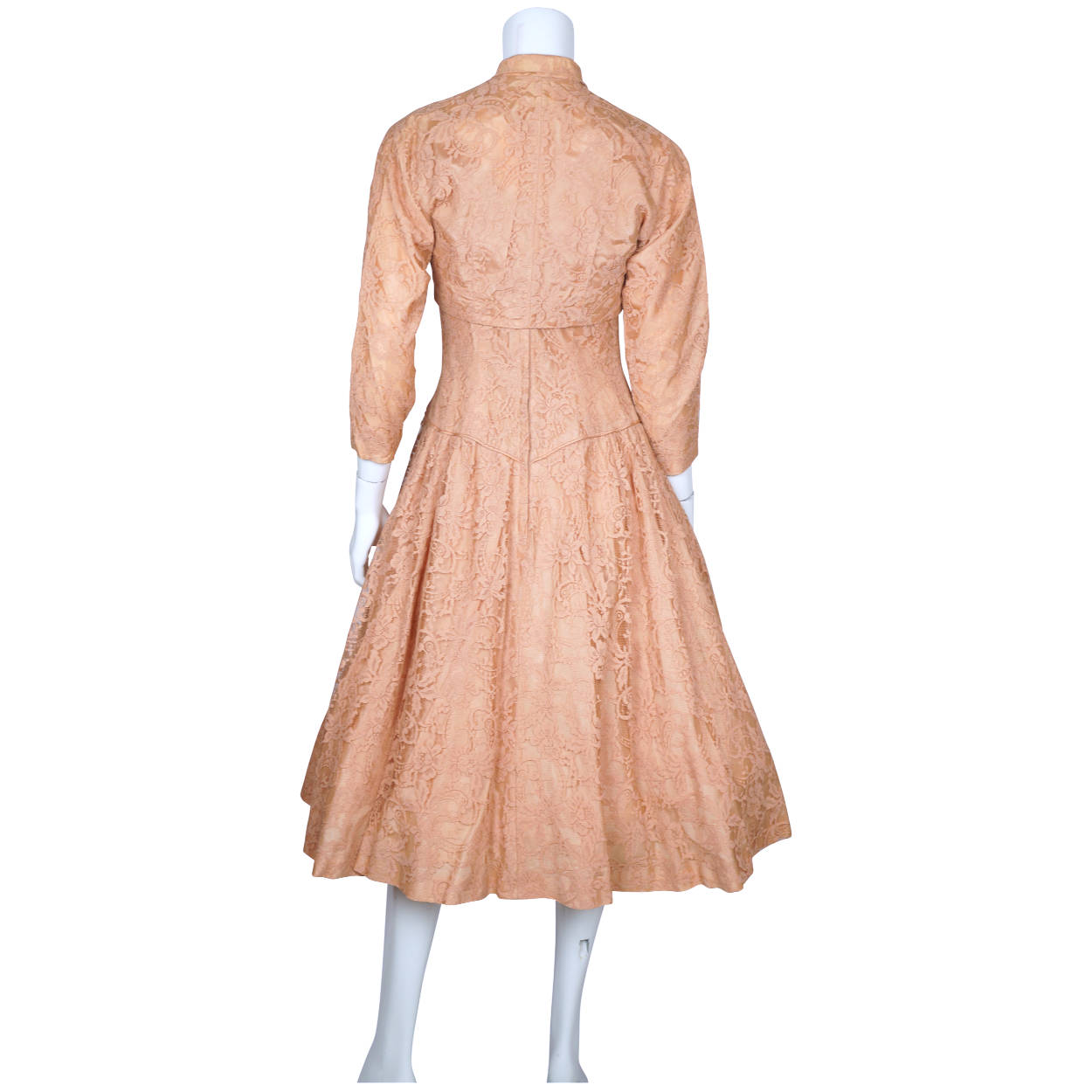 Vintage 50s Dress Lace with Crinoline Skirt &amp; Bolero Size M - Poppy's Vintage Clothing