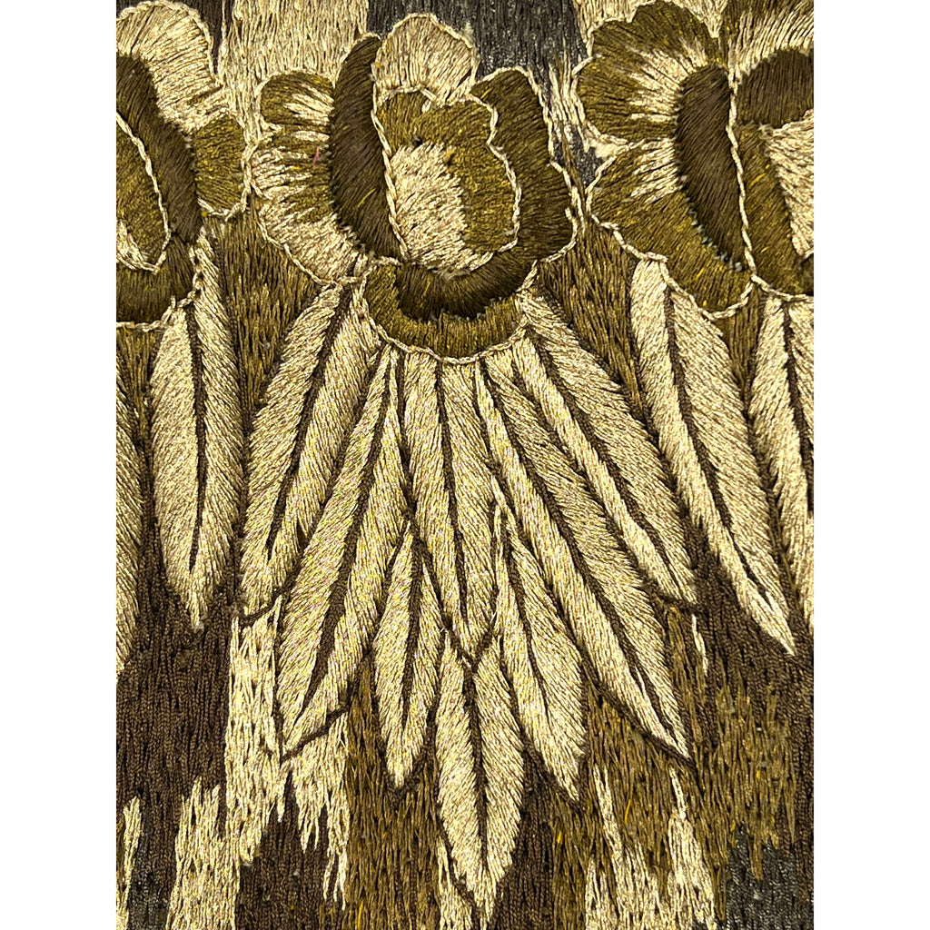 Late Art Deco 1940s Metallic Purse Embroidered Handbag