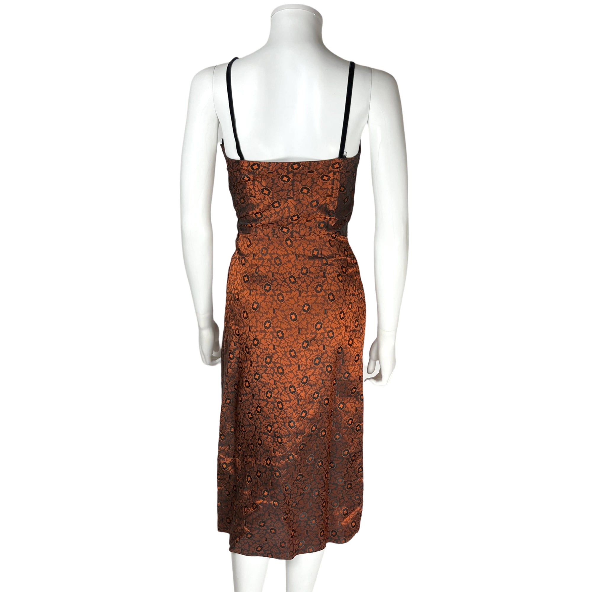 Vintage 1950s Cocktail Dress w Jacket Orange Taffeta Size S