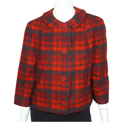 Vintage Pendleton Jacket Early 60s Wool Plaid Check Ladies M - Poppy's Vintage Clothing