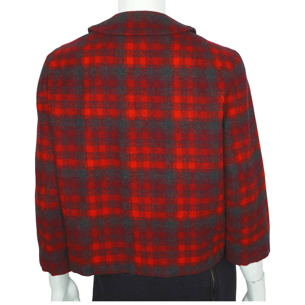 Vintage Pendleton Jacket Early 60s Wool Plaid Check Ladies M - Poppy's Vintage Clothing