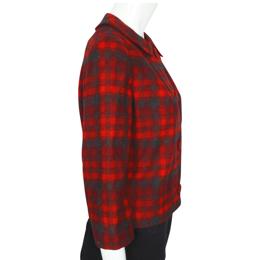 Vintage Pendleton Jacket Early 60s Wool Plaid Check Ladies M - Poppy's Vintage Clothing