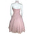 Vintage 1950s Halter Dress w Shelf Bust Pink Chiffon Size XS