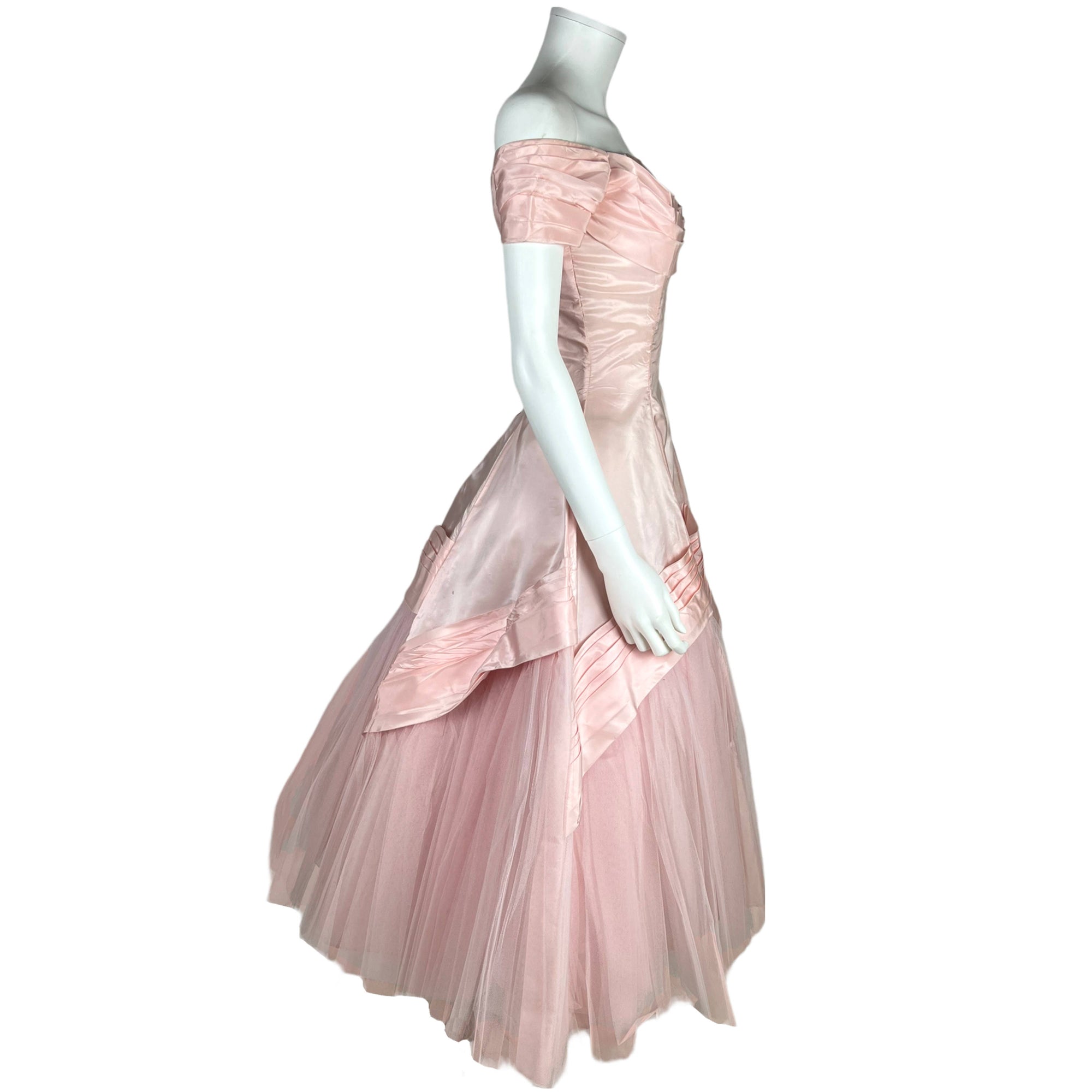 pink 1950s prom dress Watermelon Prom Dress 50s Prom Dress Vintage Prom Dress Ball Gown Prom Dress