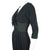 Vintage 1950s Black Crepe Cocktail Wiggle Dress with Taffeta Waist & Bow Sz S M - Poppy's Vintage Clothing