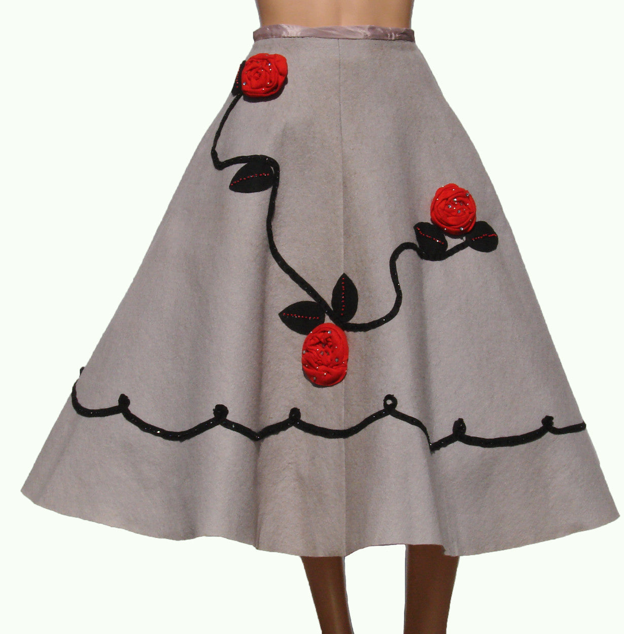 1950s vintage felt circler skirt