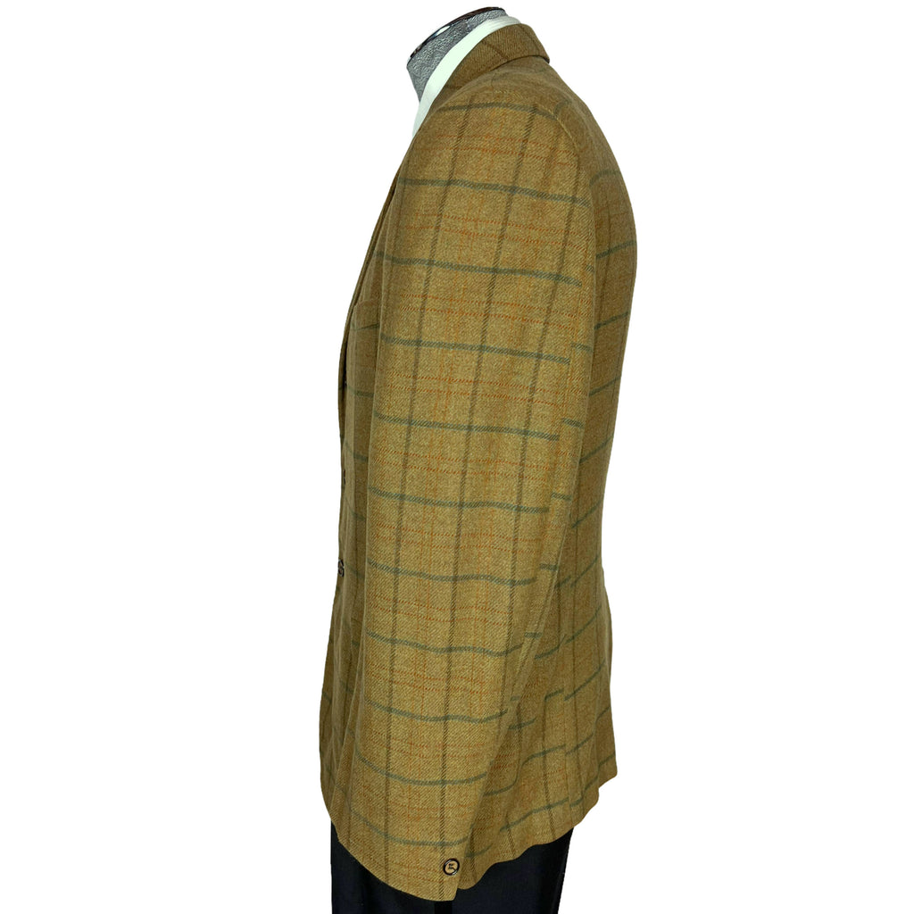 Vintage 1960s Check Sport Coat Wool Blazer Jacket Sz M