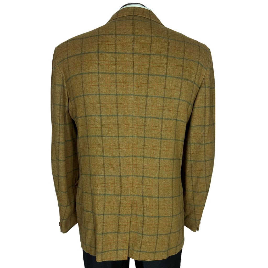 Vintage 1960s Check Sport Coat Wool Blazer Jacket Sz M