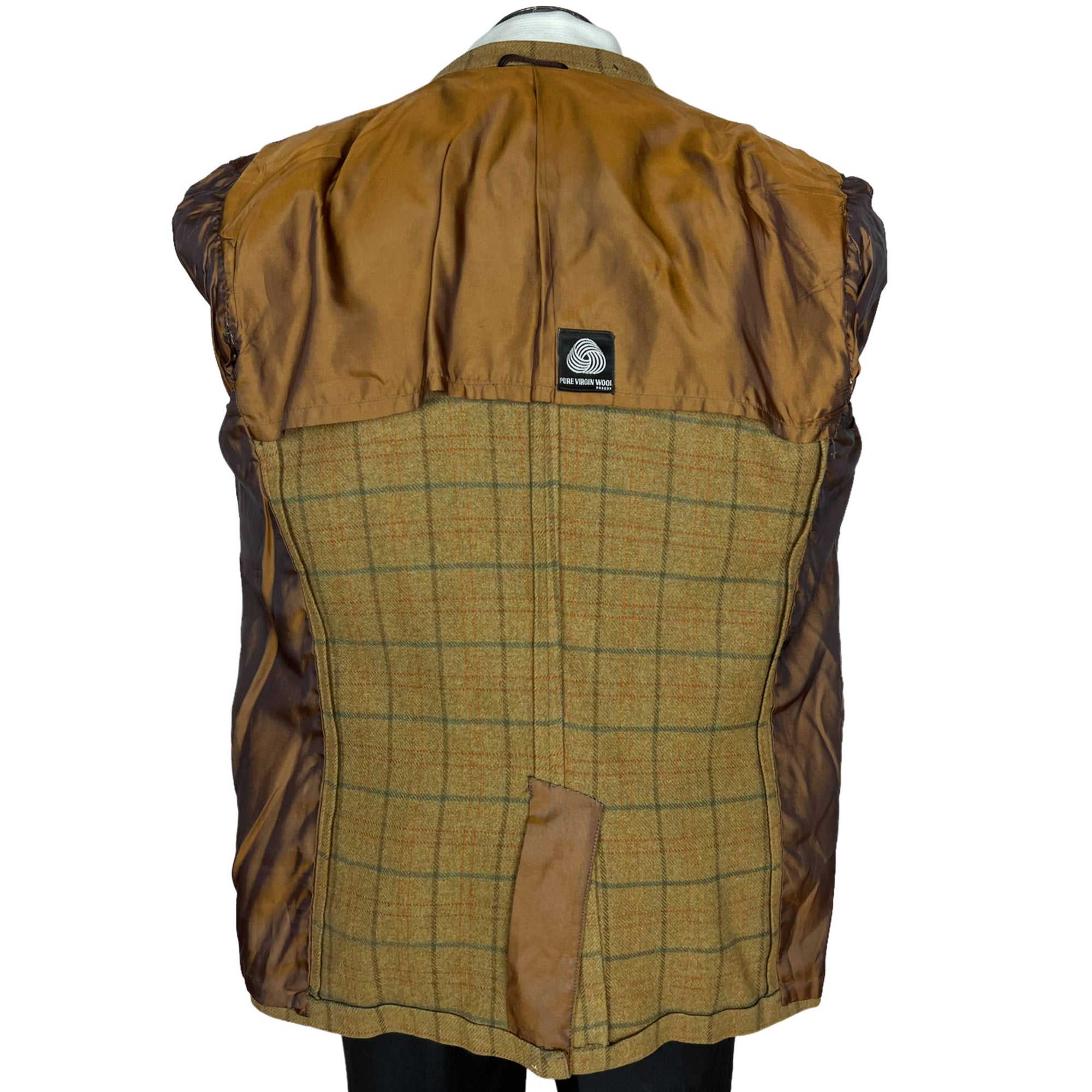 Vintage 1960s Check Sport Coat Wool Blazer Jacket Sz M