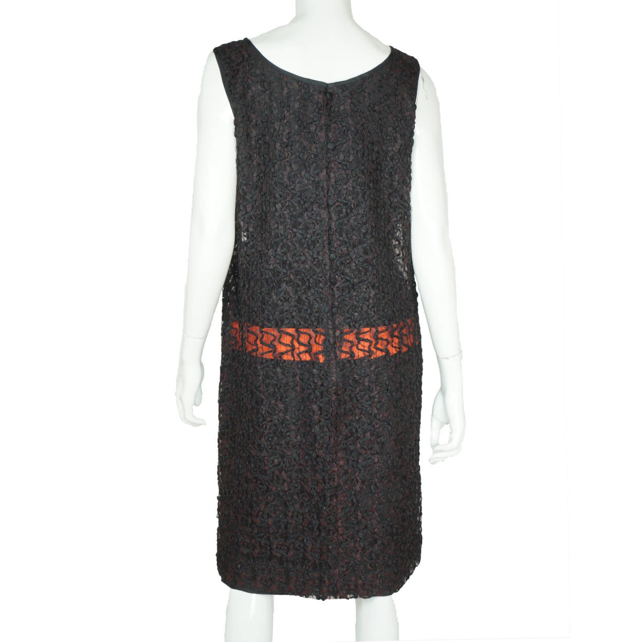 Vintage 60s Does 20s Dress Black Ribbon Lace Size M - Poppy's Vintage Clothing
