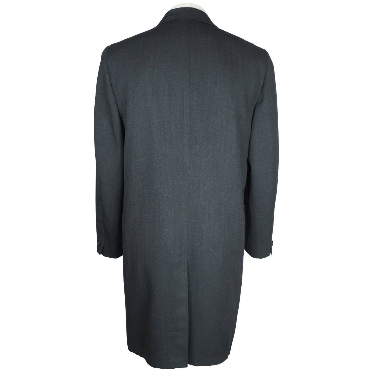 Vintage Mens Overcoat 60s Custom Tailored Black Wool Size M - Poppy's Vintage Clothing