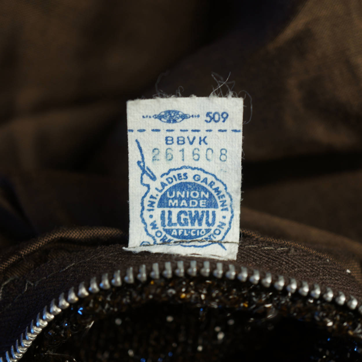 Vintage 1960s Sparkly Brown Lurex Dress with Ostrich Feather Trim Size M - Poppy's Vintage Clothing