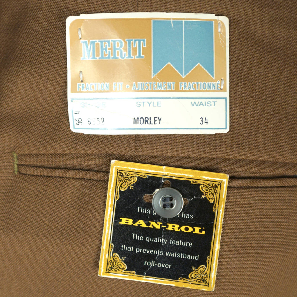 Vintage Mens Dress Pants 34 Unused NWT 1960s Size M - Poppy's Vintage Clothing