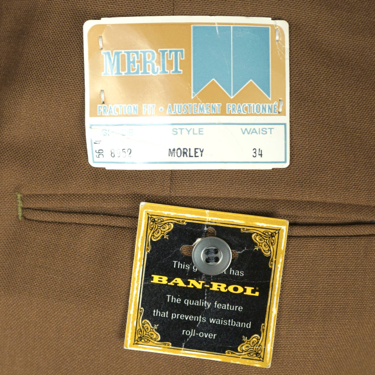 Vintage Mens Dress Pants 34 Unused NWT 1960s Size M - Poppy's Vintage Clothing