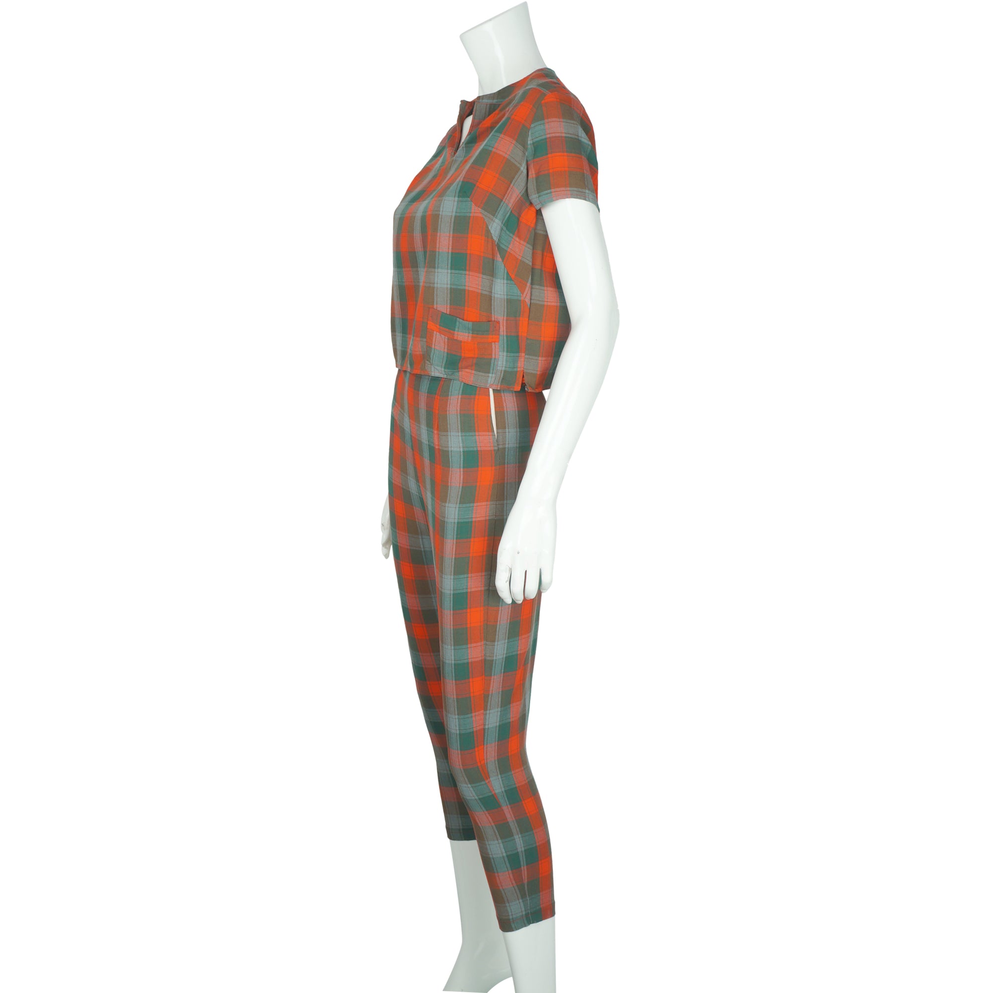 Vintage Plaid 50s Capri Pants & Top Set