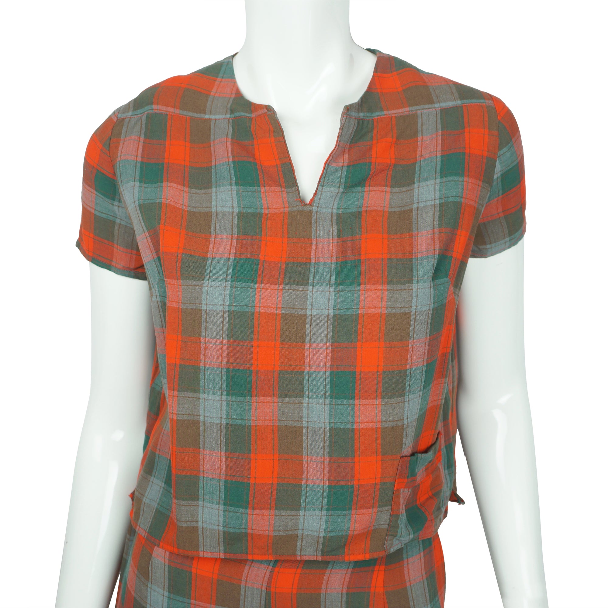 Vintage Plaid 50s Capri Pants & Top Set