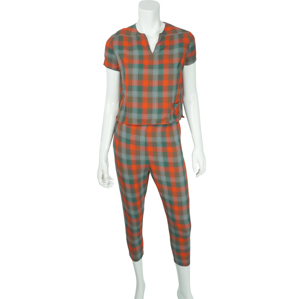 Vintage Plaid 50s Capri Pants & Top Set