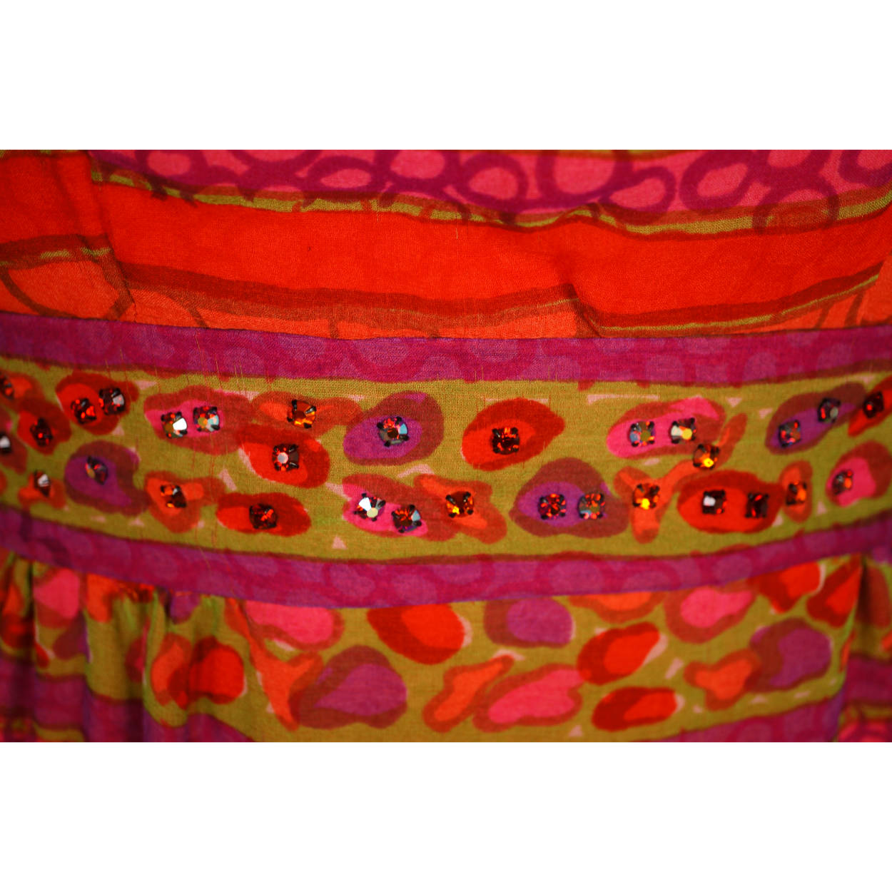 Vintage 1960s Silk Chiffon Party Dress Abstract Print Size Small - Poppy's Vintage Clothing