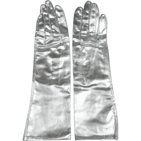 Vintage 1960s Space Age Silver Gloves Unused Futuristic Sci-Fi Ladies Size 6.5 - Poppy's Vintage Clothing