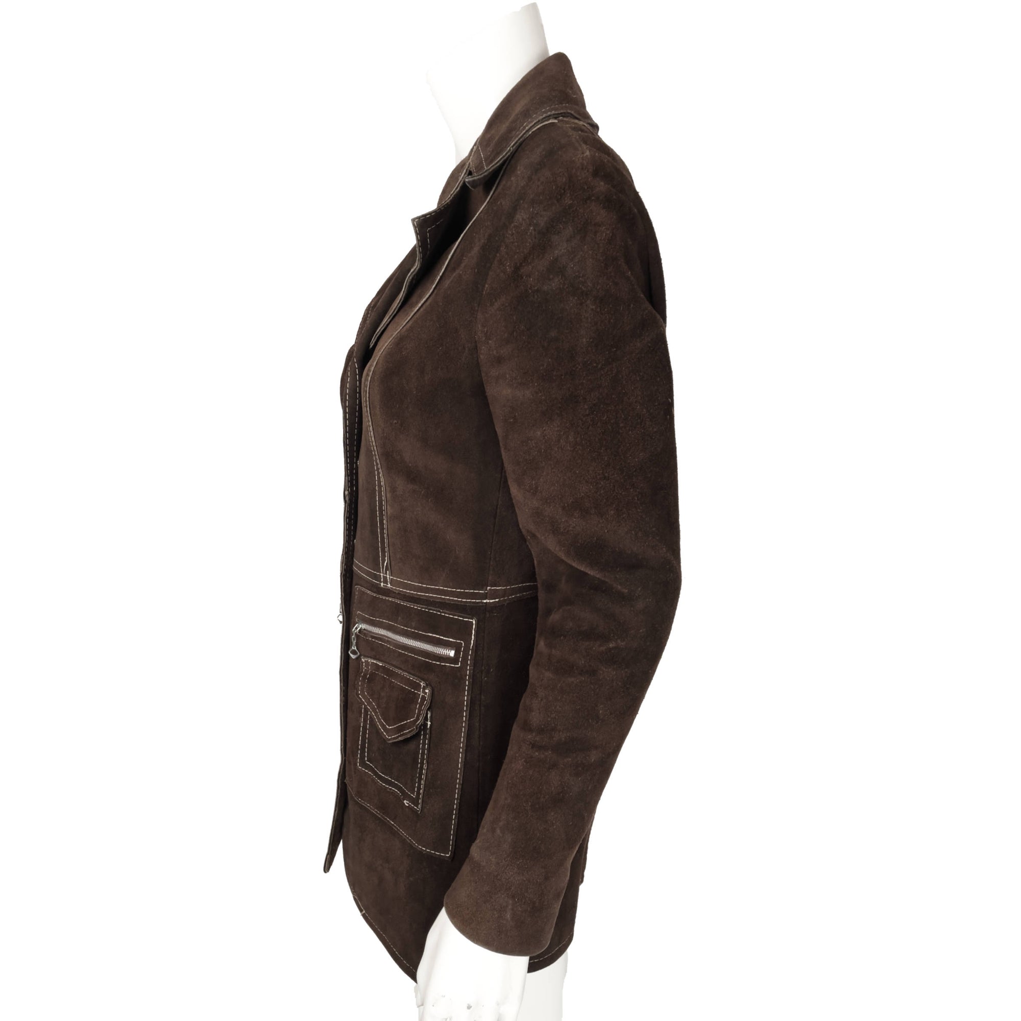 Vintage 1970s Mod Suede Leather Jacket Ladies Sz XS S