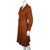 Vintage 70s Day Dress Copper Brown Polyester Disco Era Sz M - Poppy's Vintage Clothing
