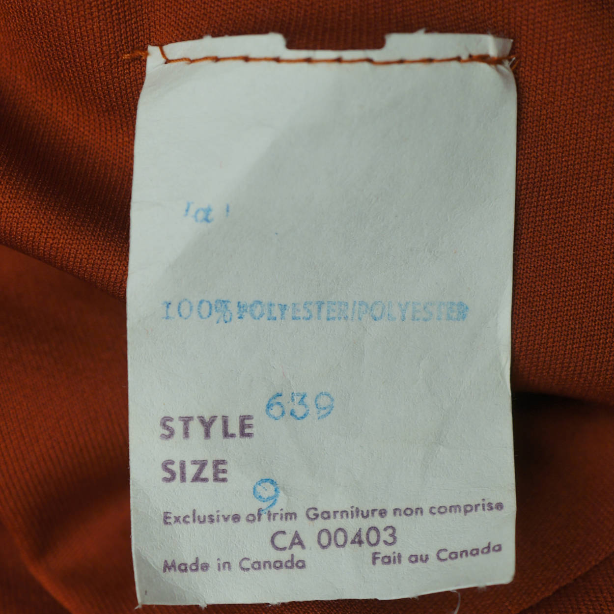 Vintage 70s Day Dress Copper Brown Polyester Disco Era Sz M - Poppy's Vintage Clothing