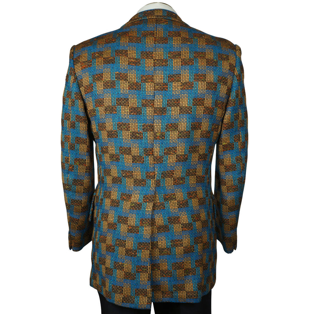 Vintage 70s Jacket Checked Tweed Blazer Sport Coat Size 40 - Poppy's Vintage Clothing