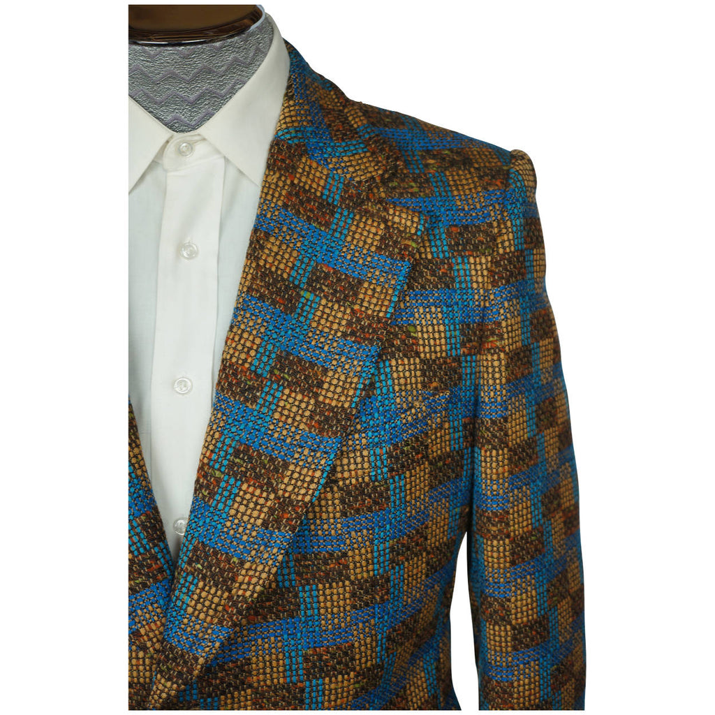Vintage 70s Jacket Checked Tweed Blazer Sport Coat Size 40 - Poppy's Vintage Clothing