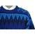 Vintage 70s Ski Sweater Blue Geometric Knit Mens Size L - Poppy's Vintage Clothing
