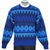 Vintage 70s Ski Sweater Blue Geometric Knit Mens Size L - Poppy's Vintage Clothing