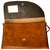 Vintage 1970s Artisan Leather Purse Signed Pyrography Lady Shoulder Bag