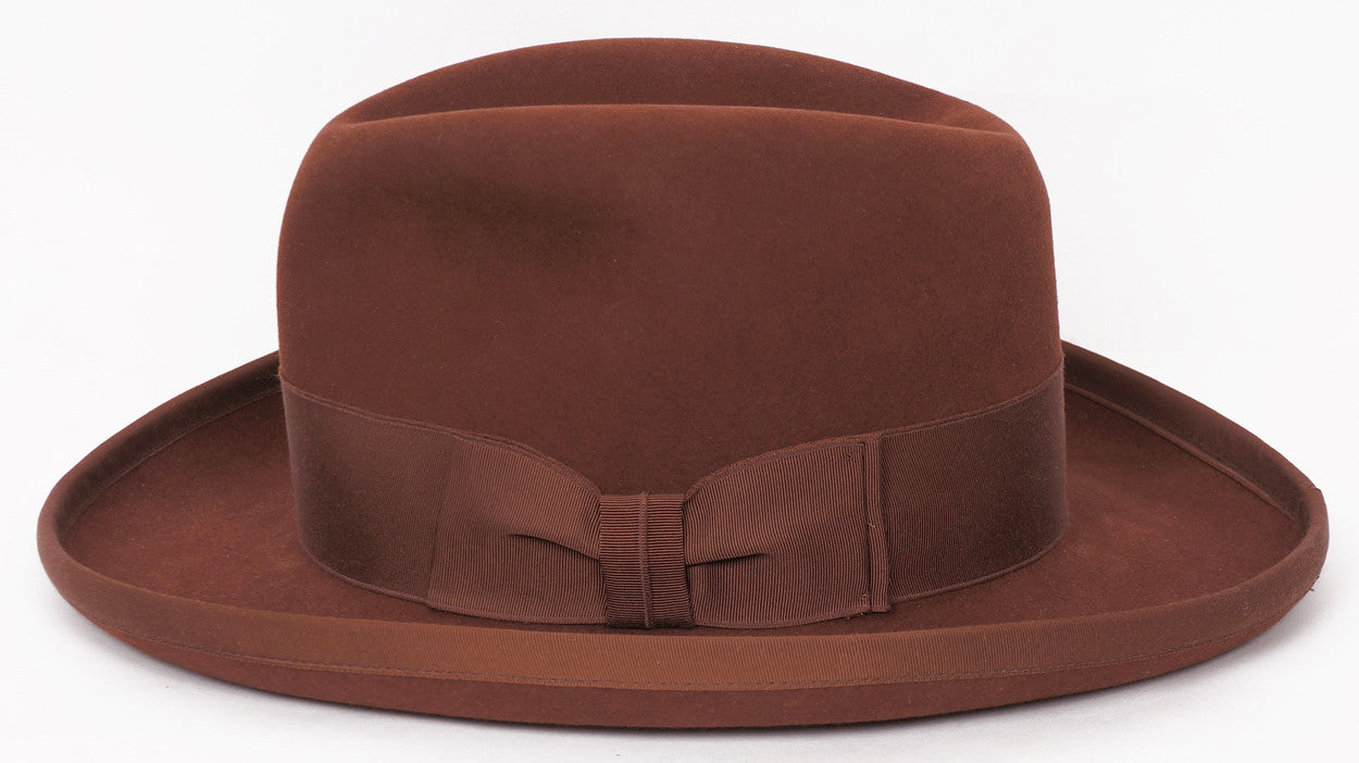 Vintage Stetson Imperial Homburg Hat 1970s Fedora Size 7 1/8 - Poppy's Vintage Clothing