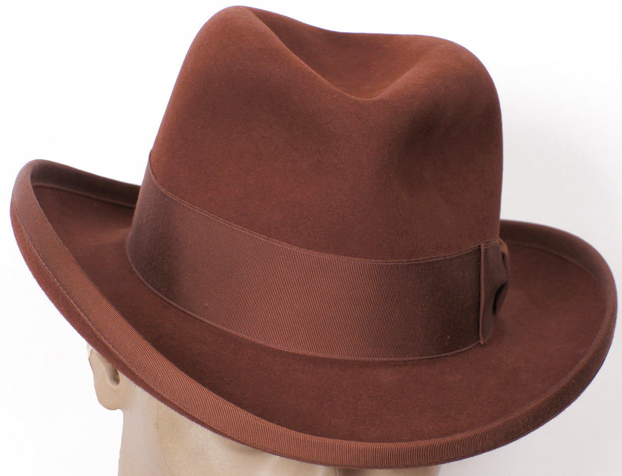 Vintage Stetson Imperial Homburg Hat 1970s Fedora Size 7 1/8 - Poppy's Vintage Clothing