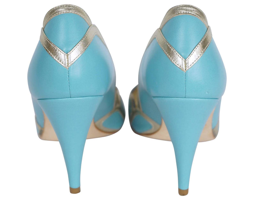 Rachel Simpson Isabelle Blue Pump Shoes - Size 9 US 40 European - Poppy's Vintage Clothing