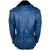 Vintage 1980s Blue Leather Jacket Motorcycle Style Ladies M
