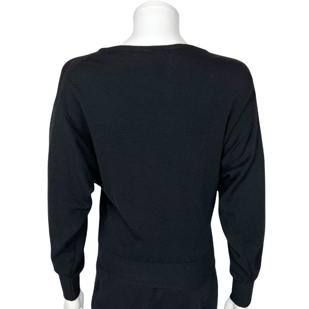 Vintage 1980s New Wave Sweater Top w Zig Zag Ladies Size M