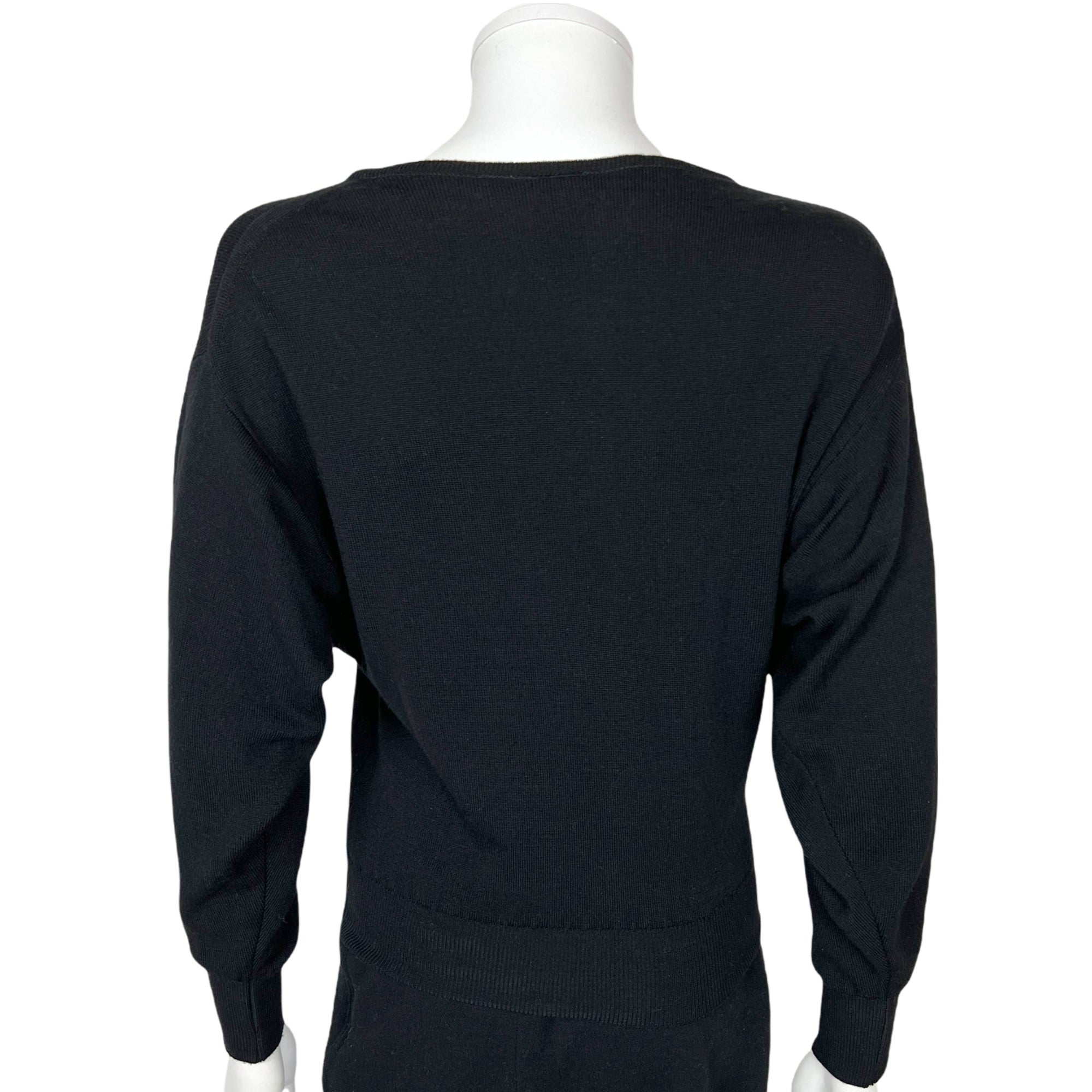 Vintage 1980s New Wave Sweater Top w Zig Zag Ladies Size M