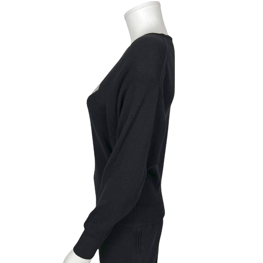 Vintage 1980s New Wave Sweater Top w Zig Zag Ladies Size M