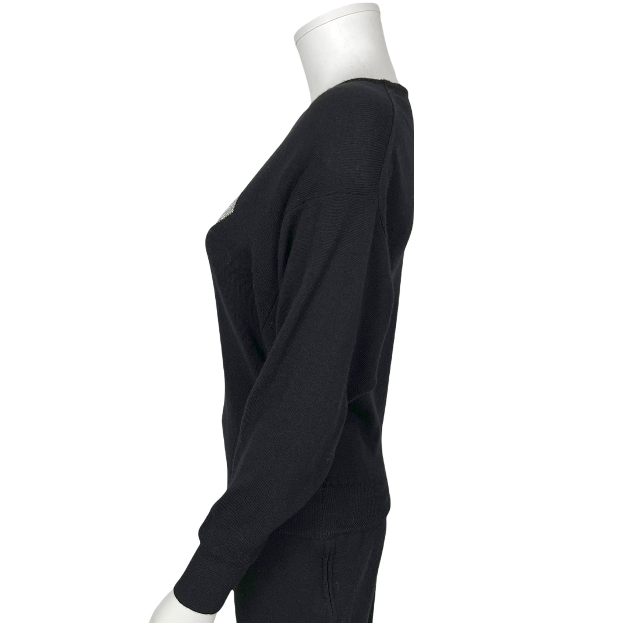 Vintage 1980s New Wave Sweater Top w Zig Zag Ladies Size M