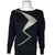 Vintage 1980s New Wave Sweater Top w Zig Zag Ladies Size M